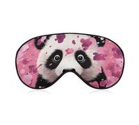 Masque de sommeil panda rose en coton, masque pour les yeux bloquant la lumière, confortable et doux, couverture des yeux avec bande élastique, convient pour homme et femme, convient pour voyager