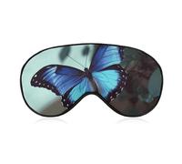 Masque de sommeil papillon bleu pour homme et femme avec sangle réglable - Masque occultant doux et respirant - Antidérapant - Essentiels de voyage
