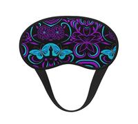 Masque de sommeil papillon sur une belle fleur en satin doux avec sangle élastique pour les yeux pour homme et femme