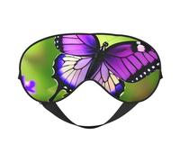 Masque de sommeil papillon violet, masque pour les yeux 100 % soie de mûrier naturelle avec couvre-yeux ultra doux pour dormir, voyage, sieste