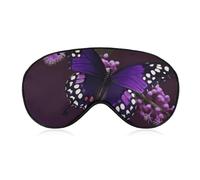 Masque de sommeil papillon violet prune pour homme et femme avec sangle réglable - Masque occultant doux et respirant - Antidérapant - Essentiels de voyage