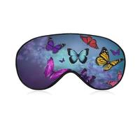Masque de sommeil papillons pour bloquer la lumière, masque pour les yeux pour femmes et hommes dormant sur le côté, poches, yeux secs, maux de tête, sangle réglable