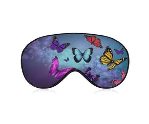 Masque de sommeil papillons pour bloquer la lumière, masque pour les yeux pour femmes et hommes dormant sur le côté, poches, yeux secs, maux de tête, sangle réglable
