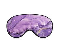 Masque de sommeil Pastel Violet Marble Sleep Eye Mask Bandeau avec sangle réglable Purple Gold Soft Eye Cover pour bloquer les lumières