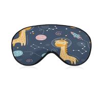 Masque de sommeil planète girafe pour bloquer la lumière, masque pour les yeux pour femmes et hommes dormant sur le côté, poches, yeux secs, maux de tête, sangle réglable