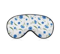 Masque de sommeil plat à petits motifs floraux pour femmes et hommes, masque doux pour les yeux, bandeau ajustable, couvre-visage de sommeil, 20 x 10 cm