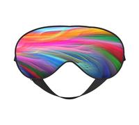 Masque de sommeil polyvalent avec impression arc-en-ciel océan, masque de sommeil doux double face pour yoga, camping, sommeil doux