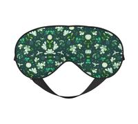 Masque de sommeil polyvalent avec impression herbe et colombe - Masque de sommeil doux double face pour le yoga, le camping