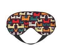 Masque de sommeil polyvalent avec imprimé chat - Double face pour le yoga, le camping - Masque doux pour les yeux