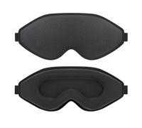 Masque de sommeil pondéré avec perles de verre micro, masque d'œil contouré 3D 27mm cavité oculaire profonde, masque de sommeil d'obscurité lourde 120g avec sangle réglable (Black)