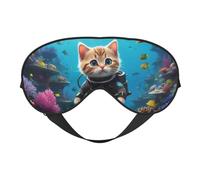 Masque de sommeil pour chat de plongée sous-marine, masque de sommeil double face, masque de sommeil pour homme et femme, couvre-yeux occultant pour dormir, voyage