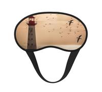 Masque de sommeil pour dormeurs latéraux, en soie, avec sangle élastique, super doux, motif phare et mouette, bandeau occultant pour femmes et hommes, idéal pour les voyages