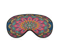 Masque de sommeil pour dormir, mandala rempli de soie de mûrier de qualité supérieure, masque de sommeil pour les yeux en soie le plus doux et respirant