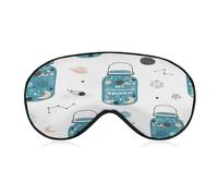 Masque de sommeil pour dormir, planète et bouteille d'eau remplie de soie de mûrier de qualité supérieure, masque de sommeil pour les yeux en soie le plus doux et respirant