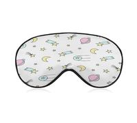 Masque de sommeil pour dormir, planète lune rempli de soie de mûrier de qualité supérieure, masque de sommeil pour les yeux en soie le plus doux et respirant