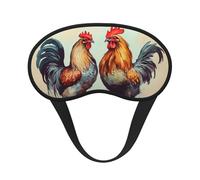 Masque de sommeil pour dormir sur le côté, en soie, avec sangle élastique, super doux, motif coq et poule, bandeau occultant pour femmes et hommes, idéal pour les voyages