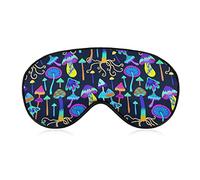 Masque de sommeil pour femme et homme, compatible avec Trippy Colorful Neon Mushrooms Blockout Light Masque pour les yeux pour dormir avec les yeux bandés, cache-yeux avec sangle réglable, abat-jour