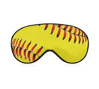 Masque de sommeil pour femme homme compatible avec American Red Line Jaune Softball Masque pour les yeux Sommeil réglable pour bloquer la lumière avec les yeux bandés Masque de sommeil pour le trava