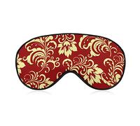 Masque de sommeil pour femme homme compatible avec fleur rouge or floral bordeaux antique masque pour les yeux sommeil réglable pour bloquer la lumière avec les yeux bandés masque de sommeil pour le