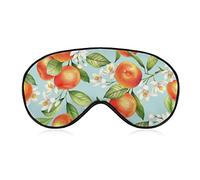 Masque de sommeil pour femme homme compatible avec les fleurs de fruits orange feuilles masque floral pour les yeux sommeil réglable pour bloquer la lumière avec les yeux bandés masque de sommeil po