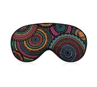Masque de sommeil pour femmes et hommes, compatible avec les ornements ronds ethniques africains pour dormir avec les yeux bandés, cache-yeux avec sangle réglable, abat-jour doux pour la sieste, les