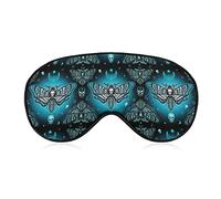 Masque de sommeil pour femmes hommes compatible avec l'occultisme Goth Moth crâne mort lune masque pour les yeux sommeil réglable pour bloquer la lumière bandeau masque de sommeil pour le travail de
