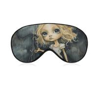 Masque de sommeil pour fille blonde avec de grands yeux pour femmes et hommes - Couverture des yeux pour dormeur latéral avec sangle réglable - Masque occultant doux et respirant - Antidérapant
