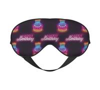 Masque de sommeil pour homme et femme - Ampoule Happy Birthday réglable avec boucle douce - Masque de voyage pour homme et femme - Masque de sommeil amusant pour jeux de fête