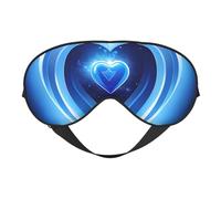 Masque de sommeil pour homme et femme avec cœur bleu layette, 100 % occultant, sans pression sur les yeux, doux et respirant