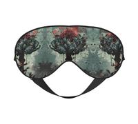 Masque de sommeil pour homme et femme avec fleurs de zombie, masque de sommeil double face, masque de sommeil occultant pour dormir, voyage