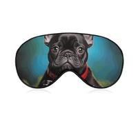 Masque de sommeil pour homme et femme avec motif bouledogue français, respirant et réglable, masque de sommeil ultra doux, bandeau de voyage léger pour avion, sieste, sommeil nocturne