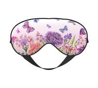 Masque de sommeil pour homme et femme avec sangle réglable facile à ajuster Motif fleurs et papillons colorés