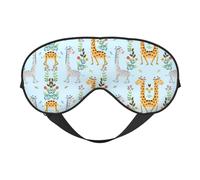 Masque de sommeil pour homme et femme avec sangle réglable facile pour les voyages Motif girafe