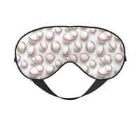 Masque de sommeil pour homme et femme - Boucle réglable - Masque de baseball blanc brillant pour les yeux de voyage - Masque de sommeil occultant confortable pour homme et femme - Bandeau amusant pour