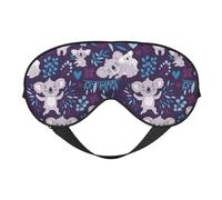 Masque de sommeil pour homme et femme - Branches bleues, violettes, koala gris, masque de voyage doux pour le sommeil, masque de sommeil avec boucle réglable pour homme et femme, bandeau amusant pour