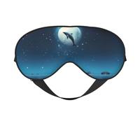 Masque de sommeil pour homme et femme - Ciel nocturne, lune et dauphin - Masque de voyage réglable avec boucle douce pour le sommeil - Masque de sommeil pour homme et femme - Bandeau amusant pour jeux