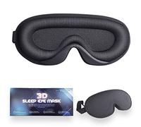 Masque de sommeil pour homme et femme - Contour 3D - Masque pour les yeux - 100 % bloquant la lumière - Travail par couche et siestes - Noir