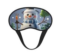 Masque de sommeil pour homme et femme, doux et confortable, masque de sommeil occultant pour voyage, yoga, sieste, travail, bonhomme de neige heureux