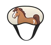 Masque de sommeil pour homme et femme, doux et confortable, masque de sommeil occultant pour voyage, yoga, sieste, travail, dessin animé simple cheval