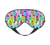 Masque de sommeil pour homme et femme - Masque de sommeil doux avec motif graffiti ananas sur néon - Masque de sommeil occultant avec boucle réglable pour homme et femme - Bandeau amusant pour jeux de