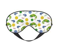 Masque de sommeil pour homme et femme - Masque de sommeil doux caméléon lézard grenouille pour voyage, masque de sommeil occultant, boucle réglable, bandeau amusant pour les jeux de fête