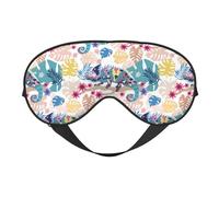 Masque de sommeil pour homme et femme - Masque de sommeil doux et coloré caméléon lézard Monstera pour voyage, masque de sommeil occultant à boucle réglable pour homme et femme, bandeau amusant pour