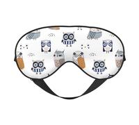 Masque de sommeil pour homme et femme - Masque de sommeil doux et insolite avec motif hibou blanc - Masque de sommeil avec boucle réglable pour homme et femme - Bandeau amusant pour jeux de fête