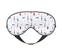 Masque de sommeil pour homme et femme - Masque de sommeil doux pour les yeux avec motif phare nautique, voilier - Masque de sommeil occultant à boucle réglable pour homme et femme - Bandeau amusant