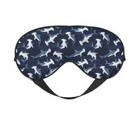 Masque de sommeil pour homme et femme - Masque de sommeil doux pour les yeux de voyage avec requin marteau, boucle réglable, bandeau amusant pour jeux de fête