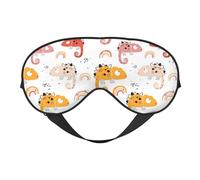 Masque de sommeil pour homme et femme - Masque de sommeil doux pour les yeux de voyage motif lézard caméléon mignon dessin animé, masque de sommeil occultant à boucle réglable pour homme et femme