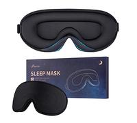 Masque de sommeil pour homme et femme - Masque de sommeil en mousse douce et confortable - Masque de sommeil pour les yeux à la tombée de la nuit - Occultant la lumière - Pour voyage, sieste - Noir
