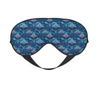 Masque de sommeil pour homme et femme - Masque de sommeil noir rétro avec boucle réglable et motif raie manta, masque de sommeil confortable pour homme et femme, bandeau amusant pour jeux de fête