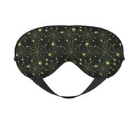 Masque de sommeil pour homme et femme - Masque de sommeil pour Halloween en toile d'araignée verte avec boucle souple réglable et boucle souple pour homme et femme, masque de sommeil pour homme et