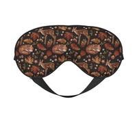 Masque de sommeil pour homme et femme - Masque de sommeil pour homme et femme - Motif de cerf brodé, renard, feuille d'érable - Boucle souple réglable - Masque de sommeil pour homme et femme - Bandeau